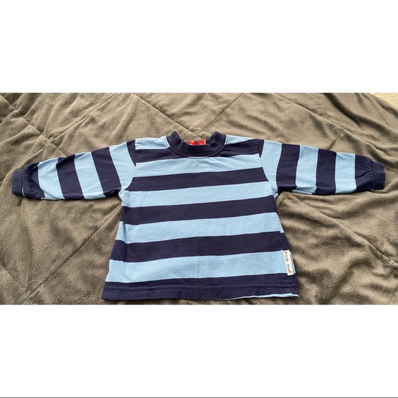*SALE* Please Mum Navy & Blue Striped Toddler Long-sleeve 18M - Picture 1 of 4